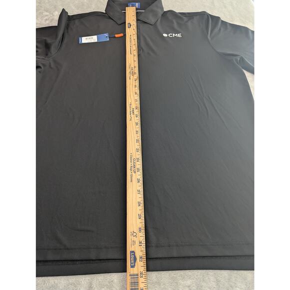 Stitch Golf Polo Performance Shirt Black Solid Pique Mens XL CME logo - Picture 8 of 11